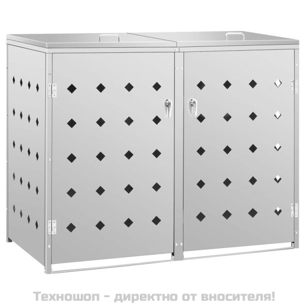 Двоен навес за кофа за смет 240 л, неръждаема стомана