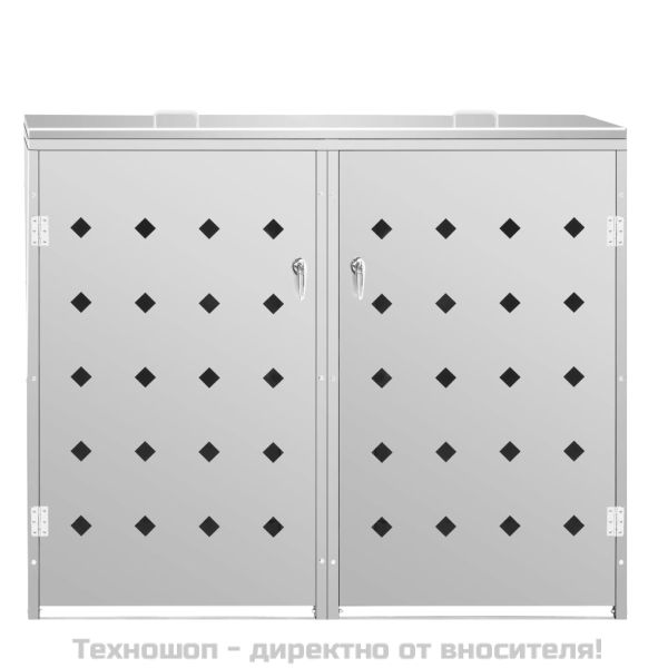 Двоен навес за кофа за смет 240 л, неръждаема стомана