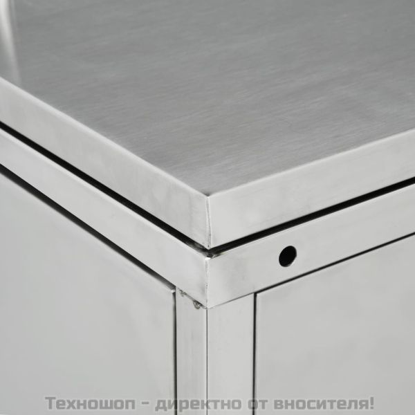 Троен навес за кофа за смет, 240 л, неръждаема стомана