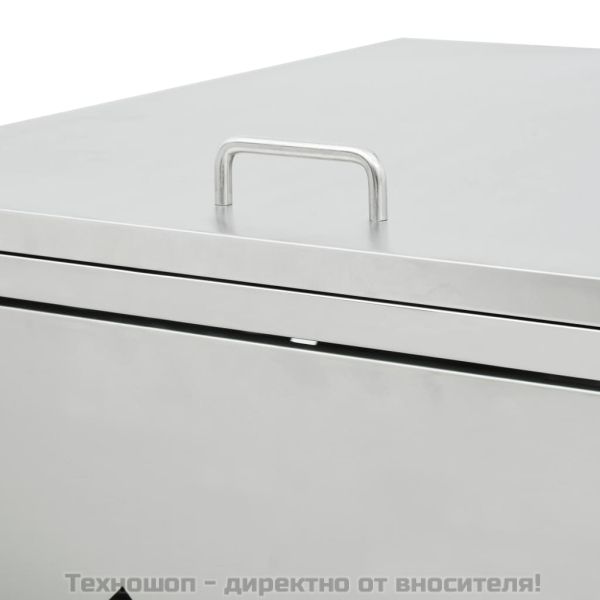 Четворен навес за кофа за смет 240 л, неръждаема стомана