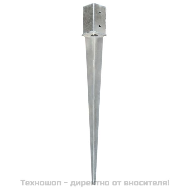 Заземителни колове 12 бр сребристи 8x8x91см поцинкована стомана