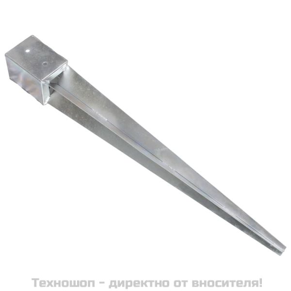 Заземителни колове 12 бр сребро 10x10x91 см поцинкована стомана