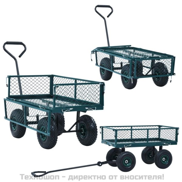 Градинска ръчна количка, зелена, 250 кг