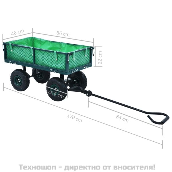 Градинска ръчна количка, зелена, 250 кг