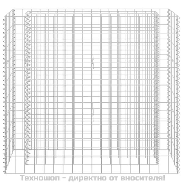 Габион повдигната леха, поцинкована стомана, 90x30x90 cм