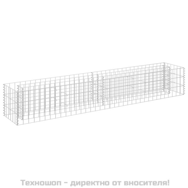 Габион повдигната леха, поцинкована стомана, 180x30x30 cм