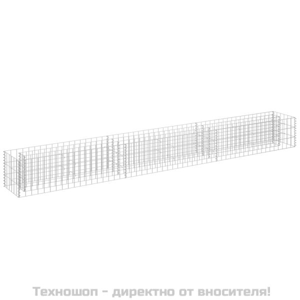 Габион повдигната леха, поцинкована стомана, 270x30x30 cм