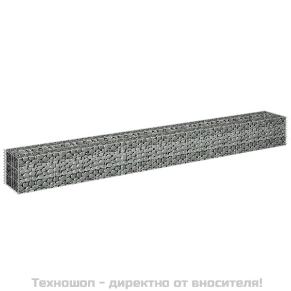 Габион повдигната леха, поцинкована стомана, 270x30x30 cм
