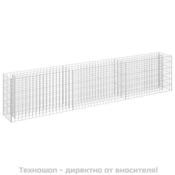 Габион повдигната леха, поцинкована стомана, 270x30x60 cм