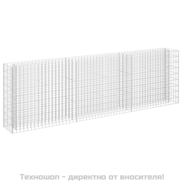 Габион повдигната леха, поцинкована стомана, 270x30x90 cм