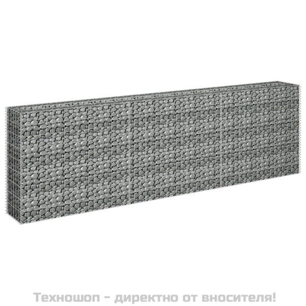 Габион повдигната леха, поцинкована стомана, 270x30x90 cм
