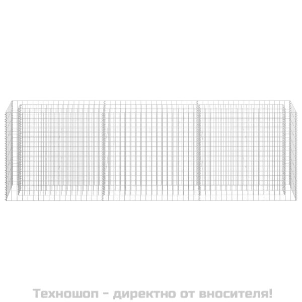 Габион повдигната леха, поцинкована стомана, 270x30x90 cм