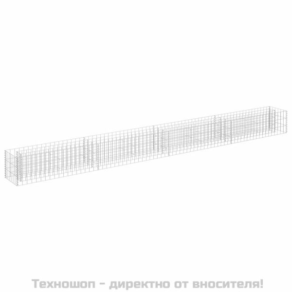 Габион повдигната леха, поцинкована стомана, 360x30x30 cм