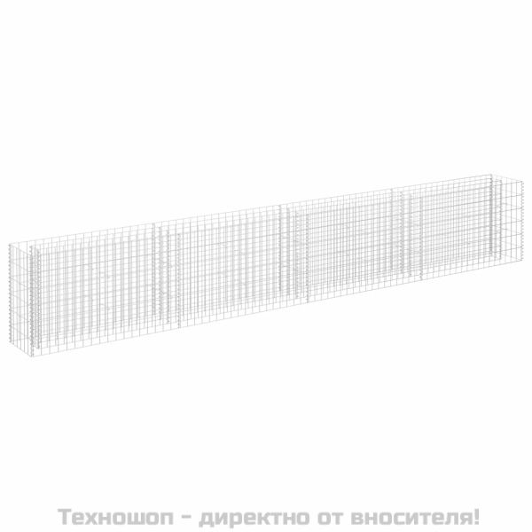 Габион повдигната леха, поцинкована стомана, 360x30x60 cм