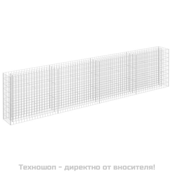 Габион повдигната леха, поцинкована стомана, 360x30x90 cм
