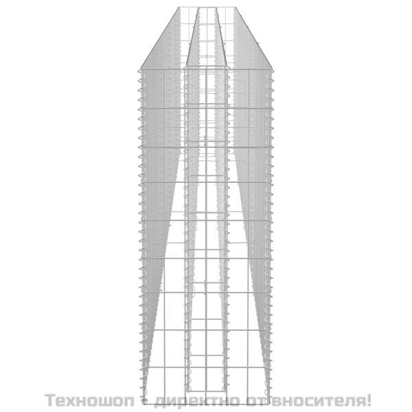Габион повдигната леха, поцинкована стомана, 360x30x90 cм
