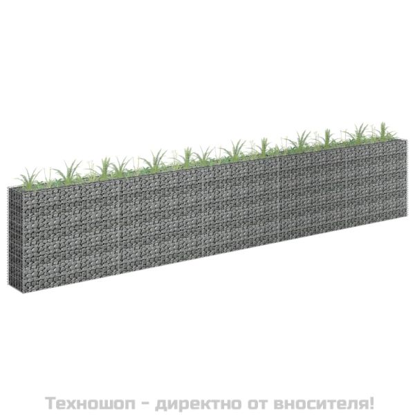 Габион повдигната леха, поцинкована стомана, 450x30x90 cм