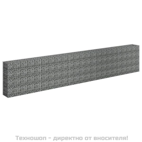 Габион повдигната леха, поцинкована стомана, 450x30x90 cм