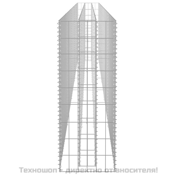 Габион повдигната леха, поцинкована стомана, 450x30x90 cм