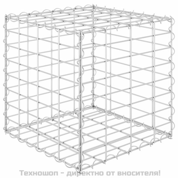 Кубичен габион повдигната леха, стоманена тел, 40x40x40 cм
