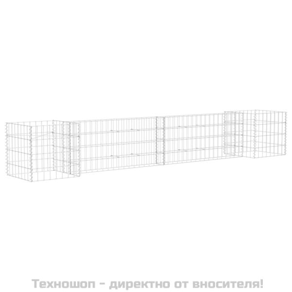 Габион плантер Н-образен, стоманена тел, 260x40x40 cм