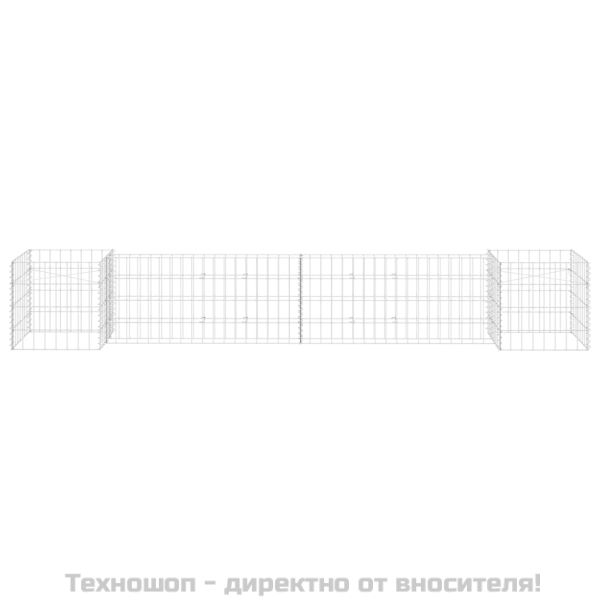 Габион плантер Н-образен, стоманена тел, 260x40x40 cм