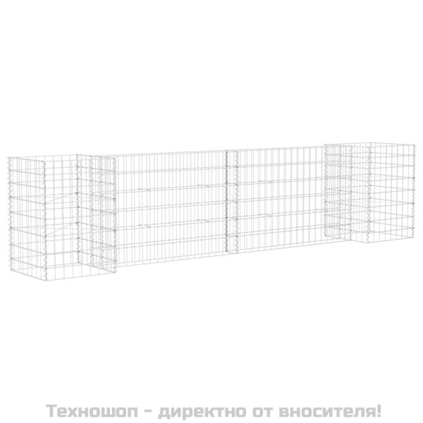 Габион плантер Н-образен, стоманена тел, 260x40x60 cм