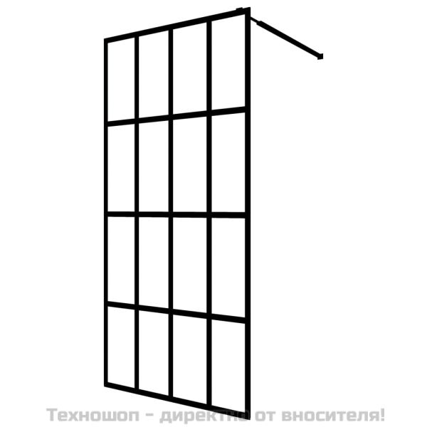 Параван за баня, прозрачно закалено стъкло, 90x195 см