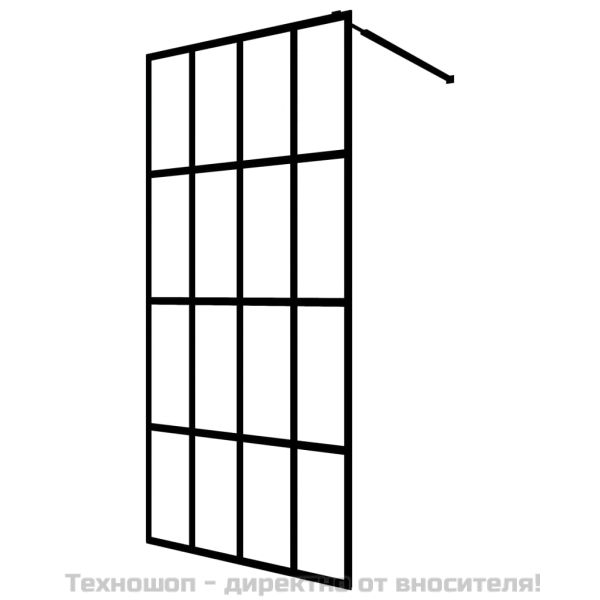 Параван за баня, прозрачно закалено стъкло, 100x195 см