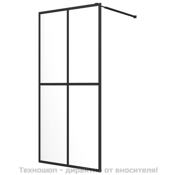 Параван за баня, прозрачно закалено стъкло, 90x195 см