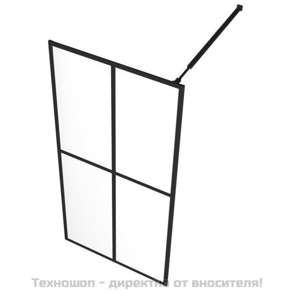 Параван за баня, прозрачно закалено стъкло, 90x195 см