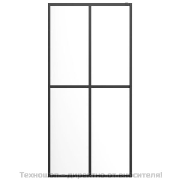 Параван за баня, прозрачно закалено стъкло, 100x195 см