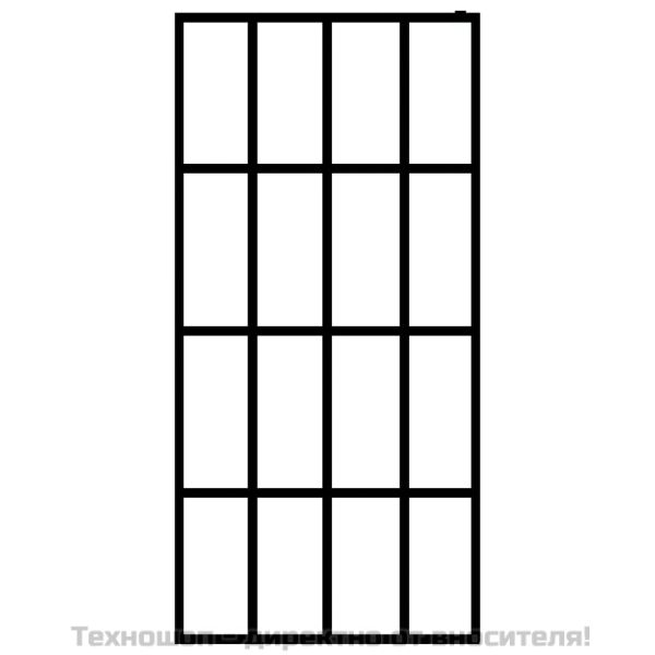 Параван за баня, матирано закалено стъкло, 100x195 см