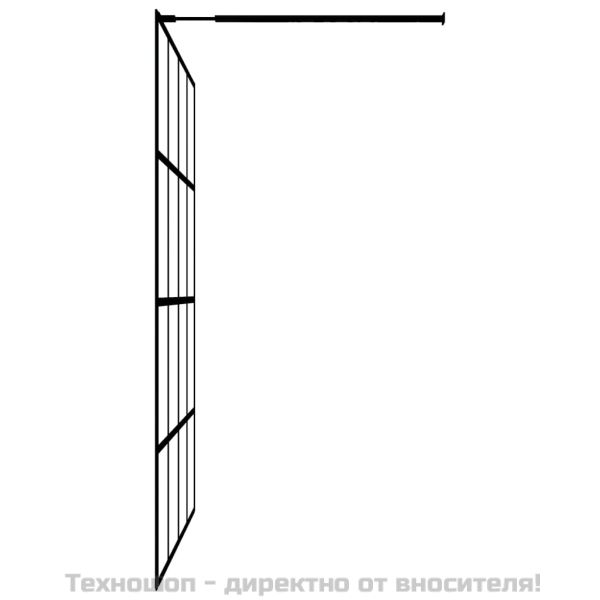 Параван за баня, матирано закалено стъкло, 100x195 см