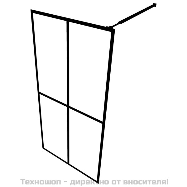 Параван за баня, матирано закалено стъкло, 80x195 см