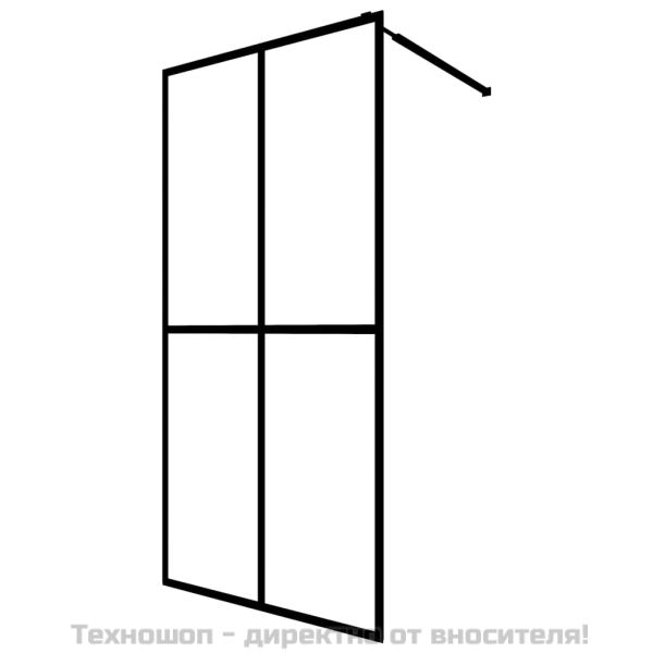 Параван за баня, матирано закалено стъкло, 100x195 см