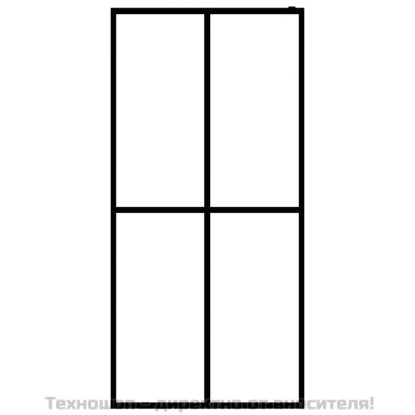 Параван за баня, матирано закалено стъкло, 100x195 см