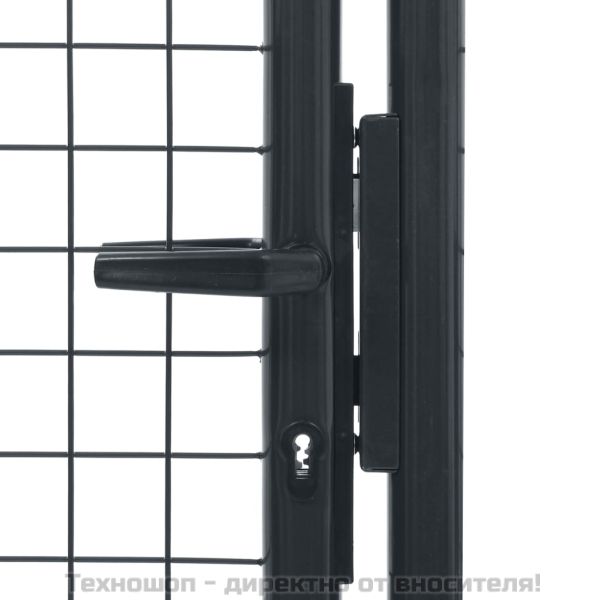 Градинска мрежеста порта, поцинкована стомана, 100x175 см, сива