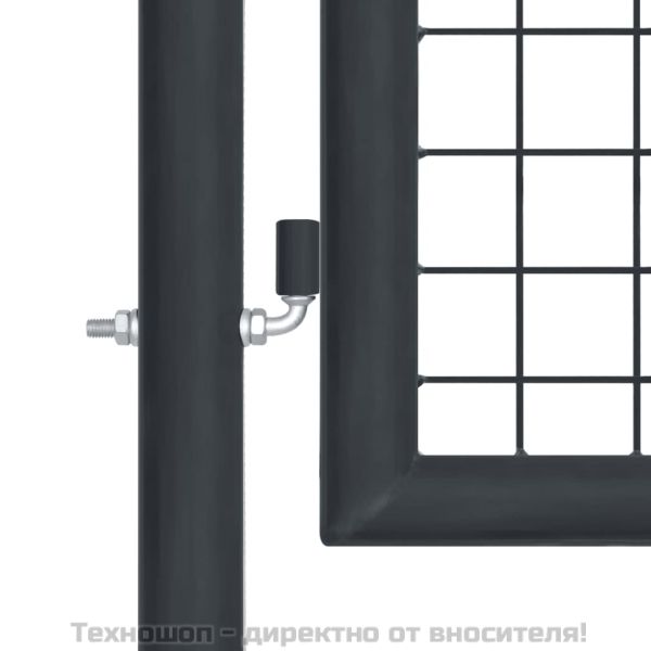 Градинска мрежеста порта, поцинкована стомана, 100x200 см, сива