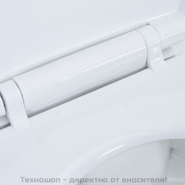 Тоалетна без ръбове, 7 см допълнителна височина, бавно затваряне, бяла керамика