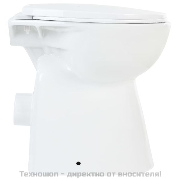 Тоалетна без ръбове, 7 см допълнителна височина, бавно затваряне, бяла керамика