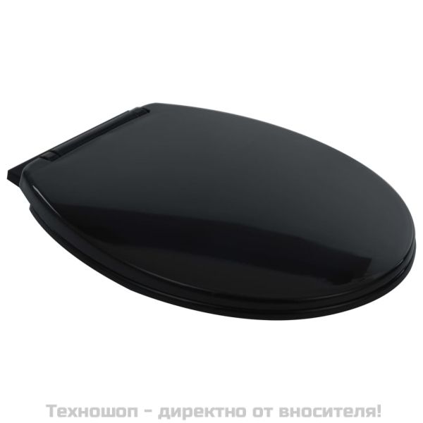 Тоалетна без ръбове, 7 см допълнителна височина, бавно затваряне, керамика черна