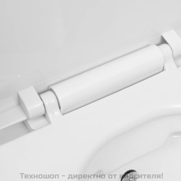 Окачена тоалетна чиния без ръб с функция биде, керамична, бяла