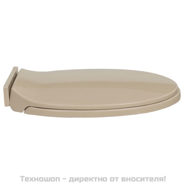 Тоалетна седалка с плавно затваряне, бежова, овална