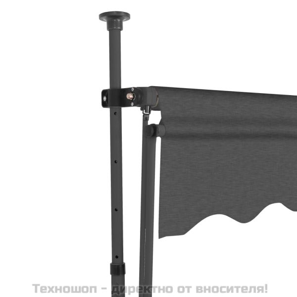 Ръчно прибиращ се сенник с LED, 150 см, антрацит
