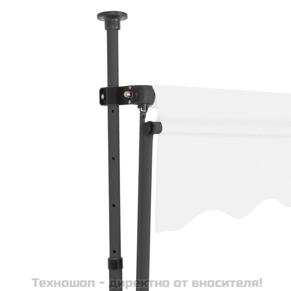 Ръчно прибиращ се сенник с LED, 200 см, кремав