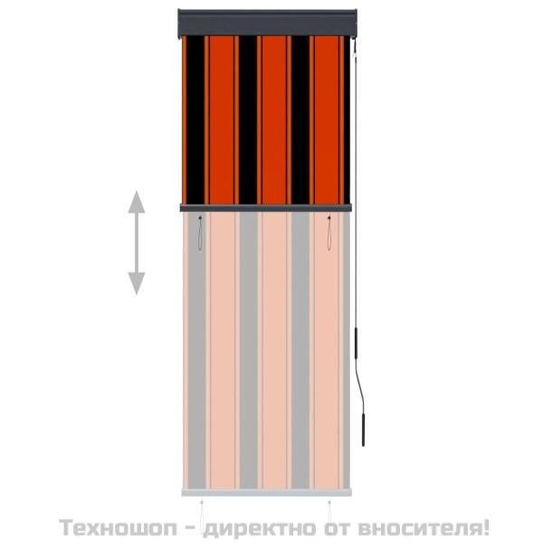 Външна ролетна щора, 60x250 см, оранжево и кафяво