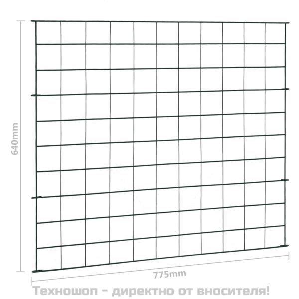Комплект градински огради 77,5x64 см зелен