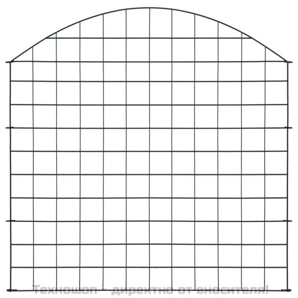Комплект дъгообразна градинска ограда 77,5x78,5 см зелено