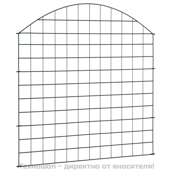 Комплект дъгообразна градинска ограда 77,5x78,5 см зелено